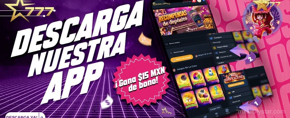 Interfaz moderna de la app de Lucky Star Casino
